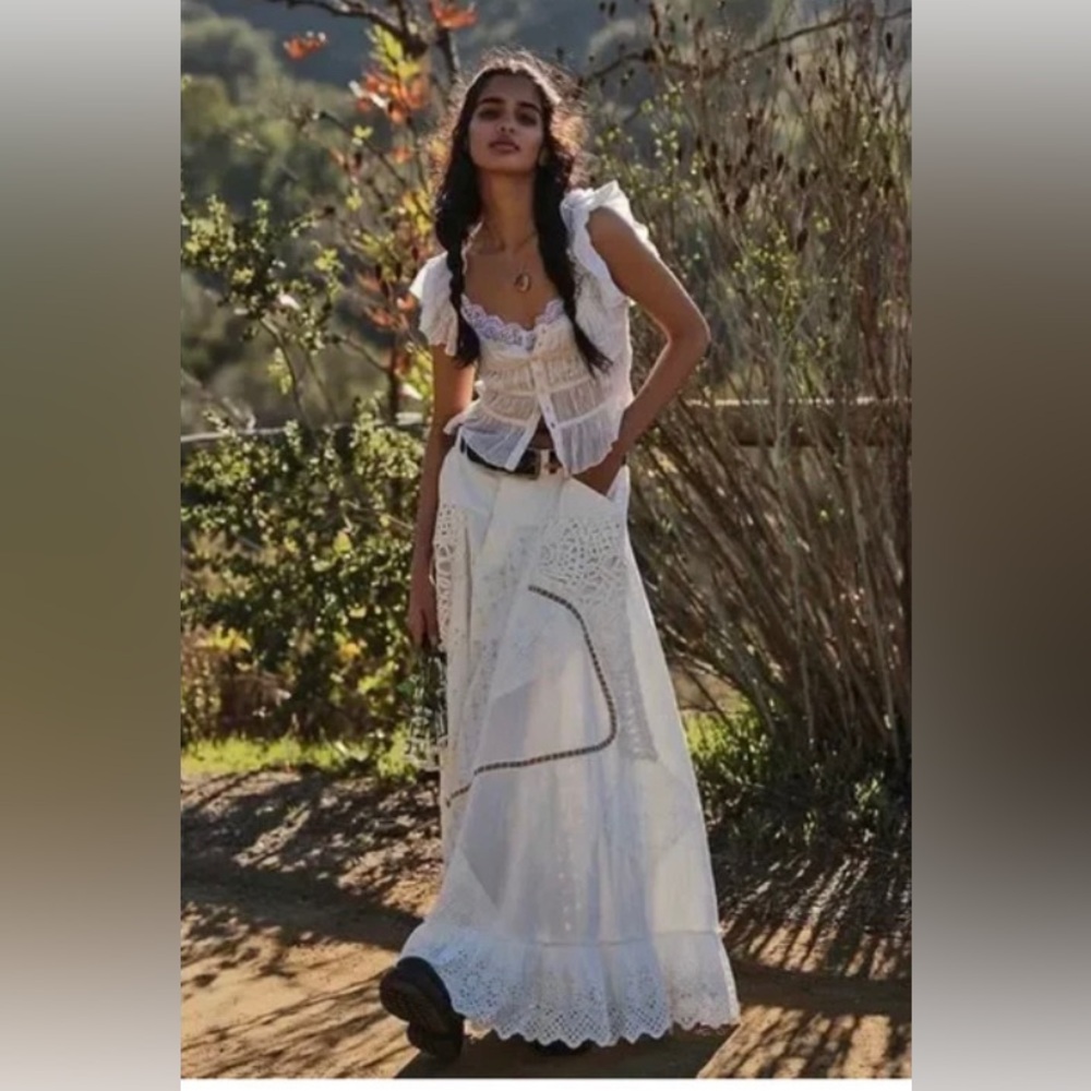 Free People Night Fall Maxi Skirt 8 - Picture 3 of 13